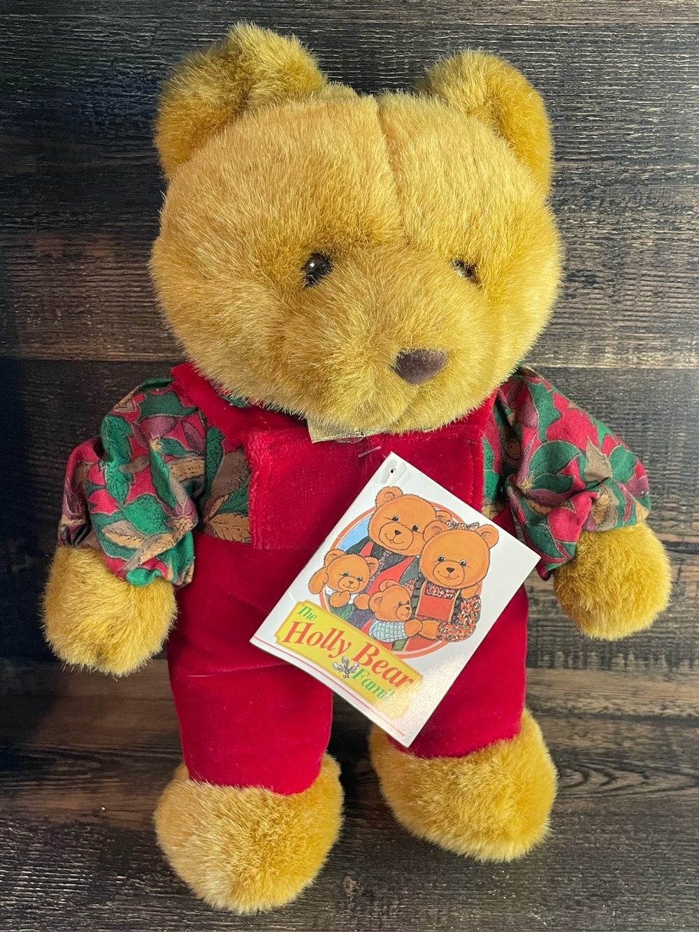 Vintage 1992 Commonwealth The Holly Bear Family Plush NWT Shopko Christmas 12"